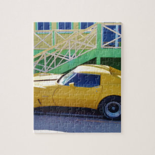 Klassieke Corvette Stingray. Legpuzzel
