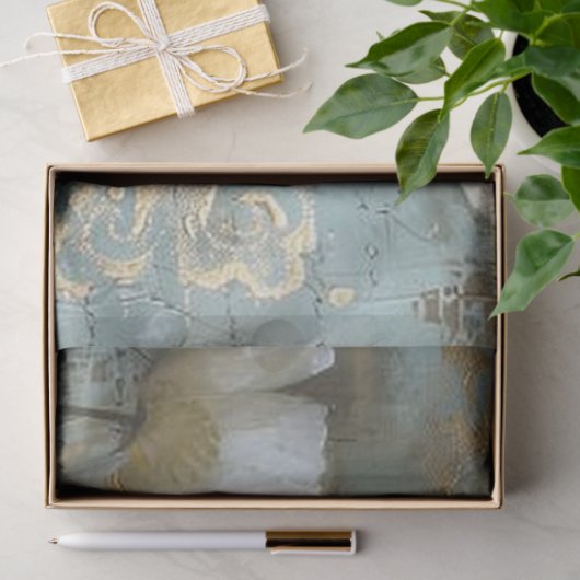 Klassieke Country Chic White Poppies & Eucalyptus Tissuepapier (Geschenk)