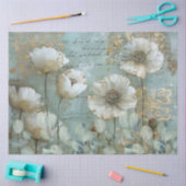 Klassieke Country Chic White Poppies & Eucalyptus Tissuepapier (Craft)