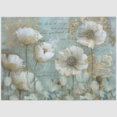 Klassieke Country Chic White Poppies & Eucalyptus Tissuepapier (Voorkant)