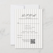 Klassieke Country Club Stripe QR Code Huwelijk RSV