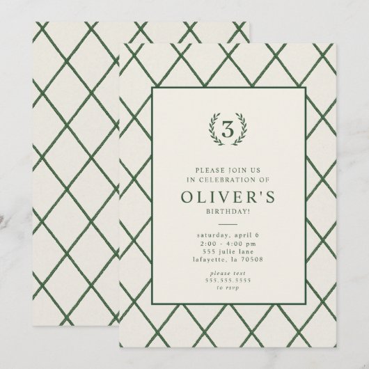 Klassieke Country Club verjaardagsfeest uitnodigin Kaart (Voorkant / Achterkant)