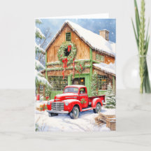 Klassieke Country Winter Boerderij Prettig Kerstfe