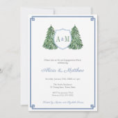 Klassieke Cozy Cabin Pset Monogram Engagement Part Kaart (Voorkant)