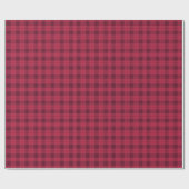 Klassieke Cranberry en Deep Maroon Buffalo Check Cadeaupapier (Vlak)
