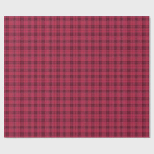 Klassieke Cranberry en Deep Maroon Buffalo Check Cadeaupapier (Vlak)