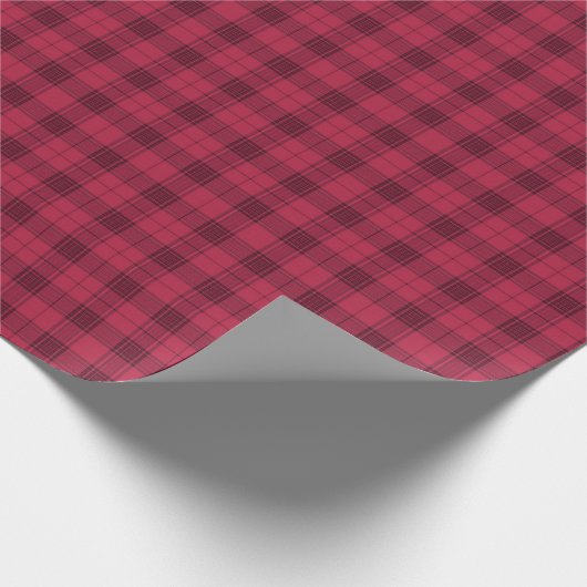 Klassieke Cranberry en Deep Maroon Buffalo Check Cadeaupapier (Hoek)