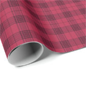 Klassieke Cranberry en Deep Maroon Buffalo Check Cadeaupapier (Rol Hoek)