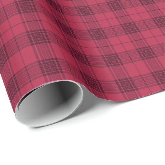 Klassieke Cranberry en Deep Maroon Buffalo Check Cadeaupapier (Rol Hoek)