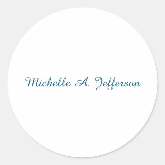 Klassieke Creatieve Trendy Witte Oceaan Blauw Ronde Sticker (Voorkant)