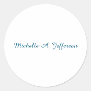 Klassieke Creatieve Trendy Witte Oceaan Blauw Ronde Sticker