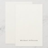 Klassieke Creatieve Trendy Zwart & Wit Minimalist Briefpapier (Voorkant / Achterkant)