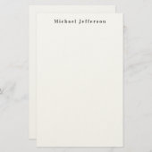 Klassieke Creatieve Trendy Zwart & Wit Minimalist Briefpapier (Voorkant / Achterkant)