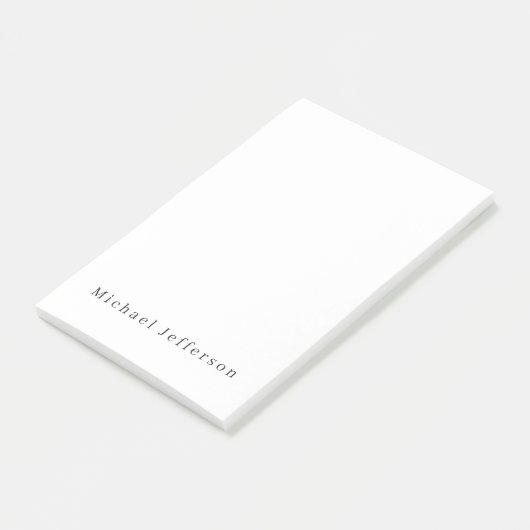 Klassieke Creatieve Trendy Zwart & Wit Minimalist Post-it® Notes (Schuin)