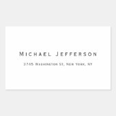 Klassieke Creatieve Trendy Zwart & Wit Minimalist Rechthoekige Sticker (Voorkant)