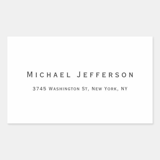 Klassieke Creatieve Trendy Zwart & Wit Minimalist Rechthoekige Sticker (Voorkant)