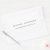 Klassieke Creatieve Trendy Zwart & Wit Minimalist Rechthoekige Sticker (Envelop)