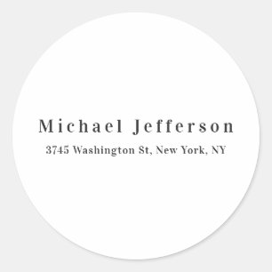 Klassieke Creatieve Trendy Zwart & Wit Minimalist Ronde Sticker