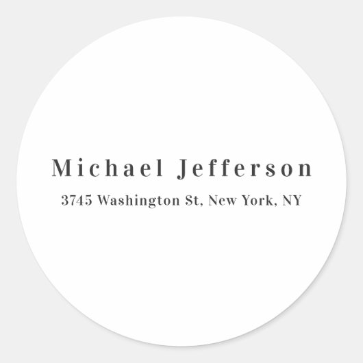 Klassieke Creatieve Trendy Zwart & Wit Minimalist Ronde Sticker (Voorkant)