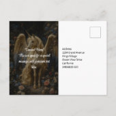 Klassieke Crème Eenhoorn Pegasus Bloemrijke Fantas Briefkaart (Achterkant)