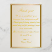 Klassieke Crème Gouden Folie Trouwbedankkaart Folie Uitnodiging (Voorkant)