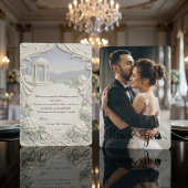 Klassieke Crème Hydrangea Romantische Foto Bedankkaart