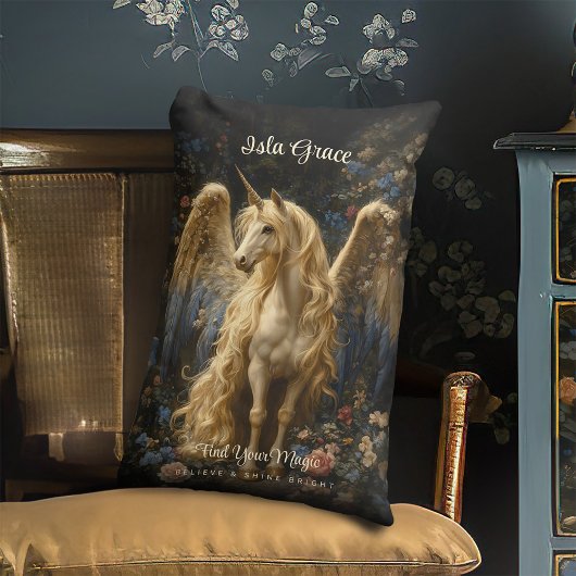 Klassieke Crème Pegasus Eenhoorn Bos Fantasie Kussen