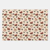 Klassieke Crème Rood & Groen Kerst Cuties Inpakpapier Vel (Voorkant 3)