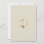 Klassieke Crème & Sage Monogram Gold Crest Bruilof Kaart (Achterkant)
