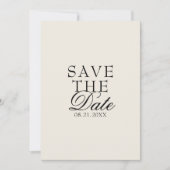 Klassieke Crème Zwarte Oude Geldige Trouwdag Save The Date (Voorkant)