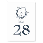 Klassieke Crest Navy Blue Monogram zitgrafiek Kaart (Voorkant)