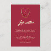 Klassieke Crimson Red Golden Monogram Luxe Informatiekaartje (Voorkant)