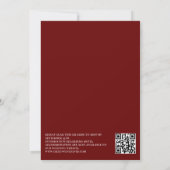 Klassieke Crimson Red minimalistische QR-code Kaart (Achterkant)