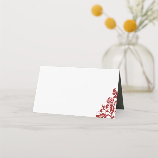 Klassieke Crimson Red Rose Burgundy Wedding Plaatskaartje (Voorkant)