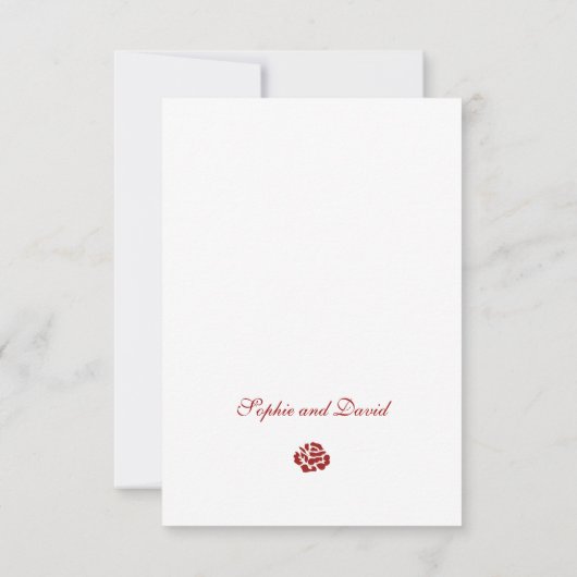 Klassieke Crimson Red Rose Floral Wedding RSVP Kaartje (Achterkant)