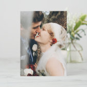 Klassieke Crimson Red Rose Lace Foto Weddenschap Bedankkaart (Staand voorkant)