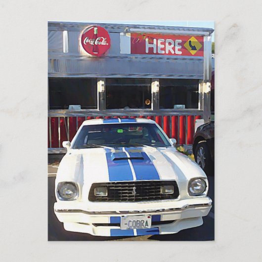 Klassieke cruise nachts in Diner Briefkaart (Voorkant)