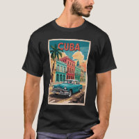 Klassieke Cubaanse auto-illustratie Reis Kunst Vin