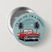 Klassieke Cubaanse auto Ronde Button 7,6 Cm (Voorkant /achterkant)