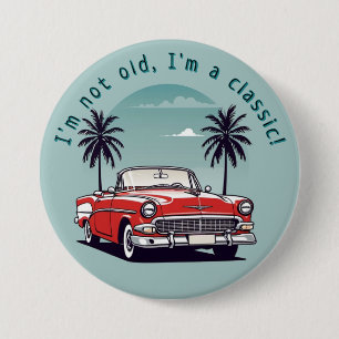 Klassieke Cubaanse auto Ronde Button 7,6 Cm