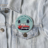 Klassieke Cubaanse auto Ronde Button 7,6 Cm (In situ)