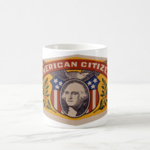 Klassieke Cubaanse Sigarettenlabel Kunst, Amerikaa Koffiemok