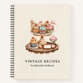 Klassieke Cupcakes Retro Bakkerij Notitieboek (Voorkant)