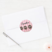 Klassieke cupcakes ronde sticker (Envelop)