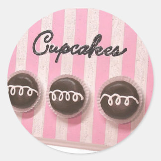 Klassieke cupcakes ronde sticker