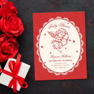 Klassieke cupido engel baby shower kaart