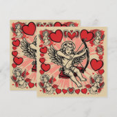 Klassieke cupido liefde kaart (Voorkant / Achterkant)
