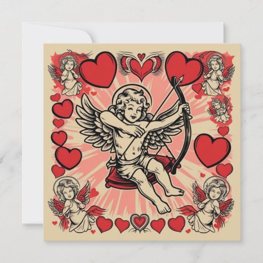 Klassieke cupido liefde kaart (Voorkant)