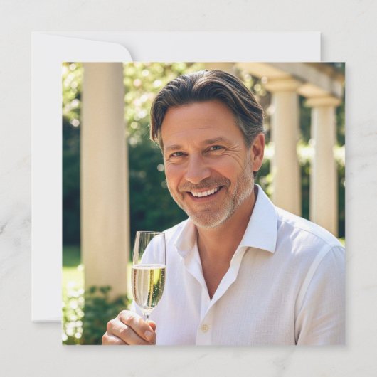 Klassieke Custom Age Foto Grieks Key Verjaardag Gr Kaart (Achterkant)