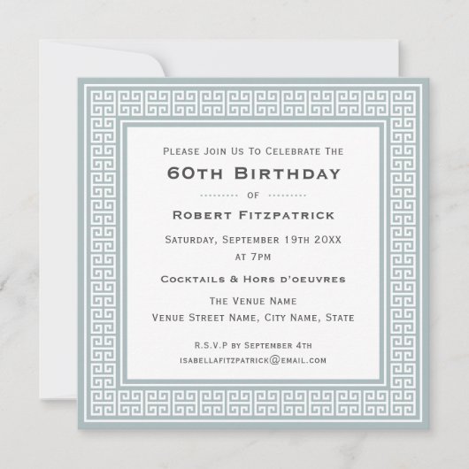 Klassieke Custom Age Foto Grieks Key Verjaardag Gr Kaart (Voorkant)